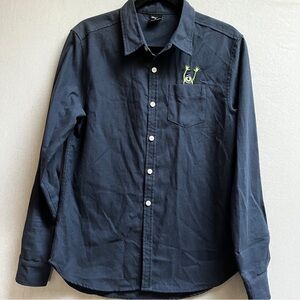 Disney Pixar Monster Inc embroidered pocket button down shirt Sz M